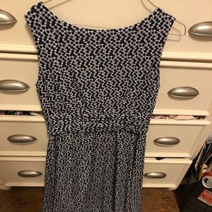 Long navy and white dress